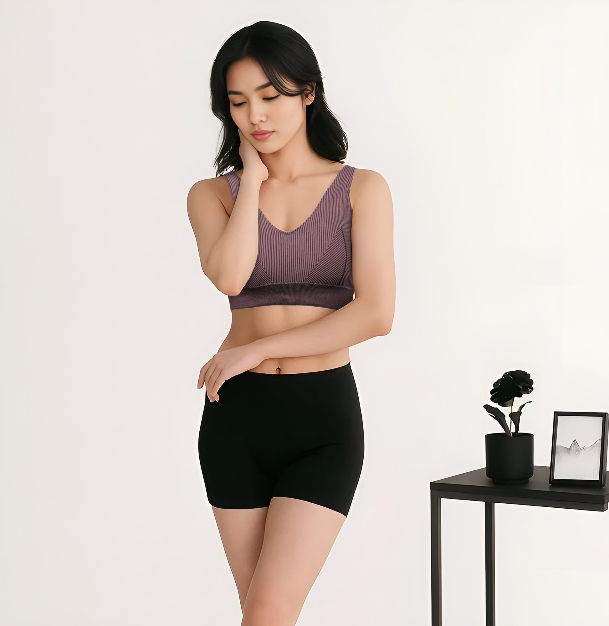 Seamless Beginner Cami With Plunge Neck Line Bra