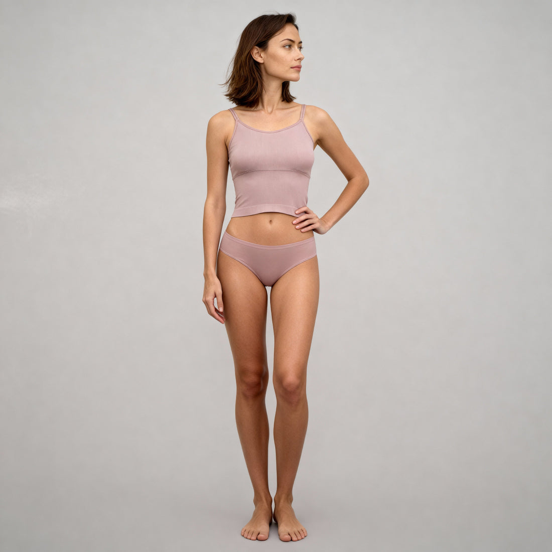 Full Coverage Seamless Ribbed Cami With Pads Bra