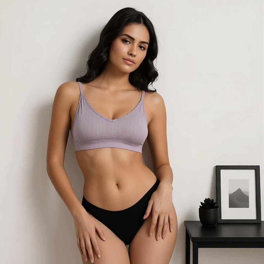 Full Coverage Seamless Beginner Pointelle Bra