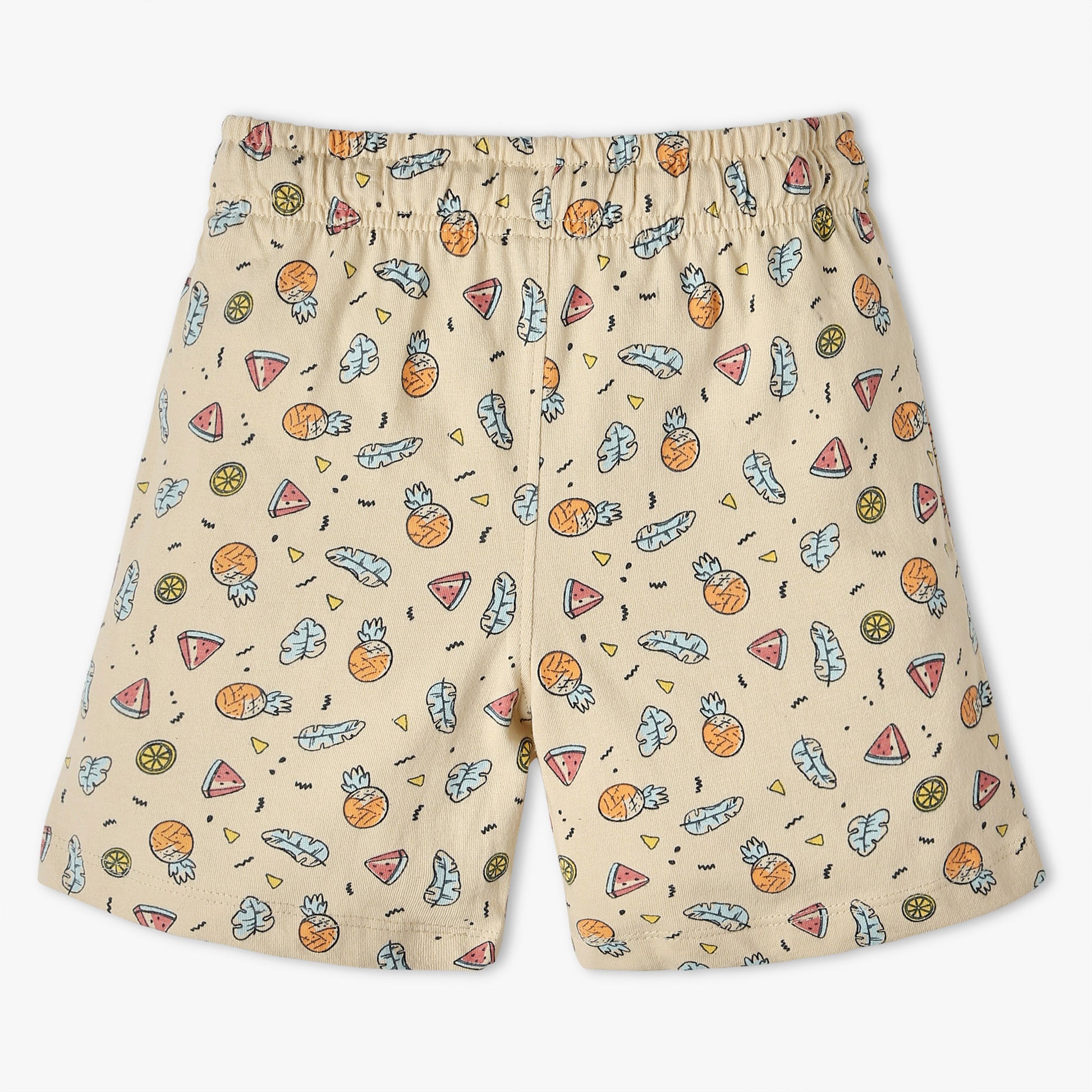 Boys Regular Fit All Over Print Crew Neck T-Shirt with Short Sleepwear Set