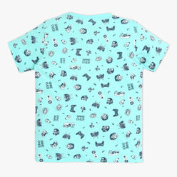 Boys Crew Neck Full Length Sleeve All Over Printed Sleepwear Set