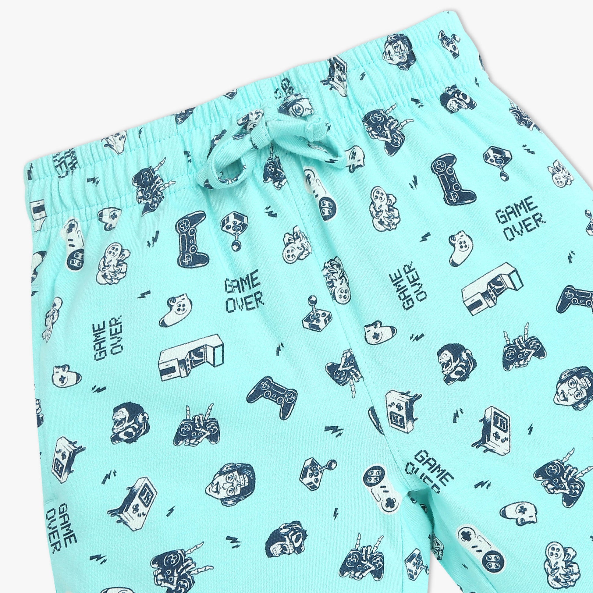 Boys Crew Neck Full Length Sleeve All Over Printed Sleepwear Set