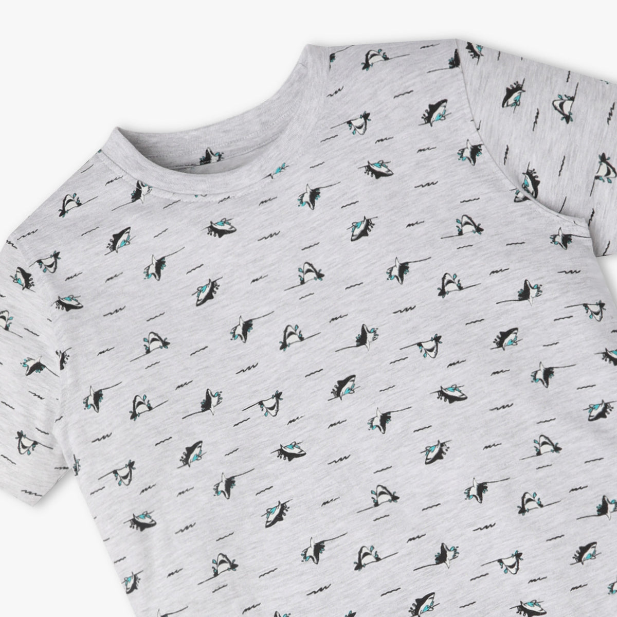 Boys Crew Neck Full Length Sleeve All Over Printed Sleepwear Set