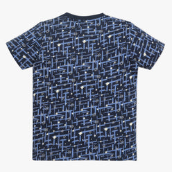 Boys Crew Neck Full Length Sleeve All Over Printed Sleepwear Set