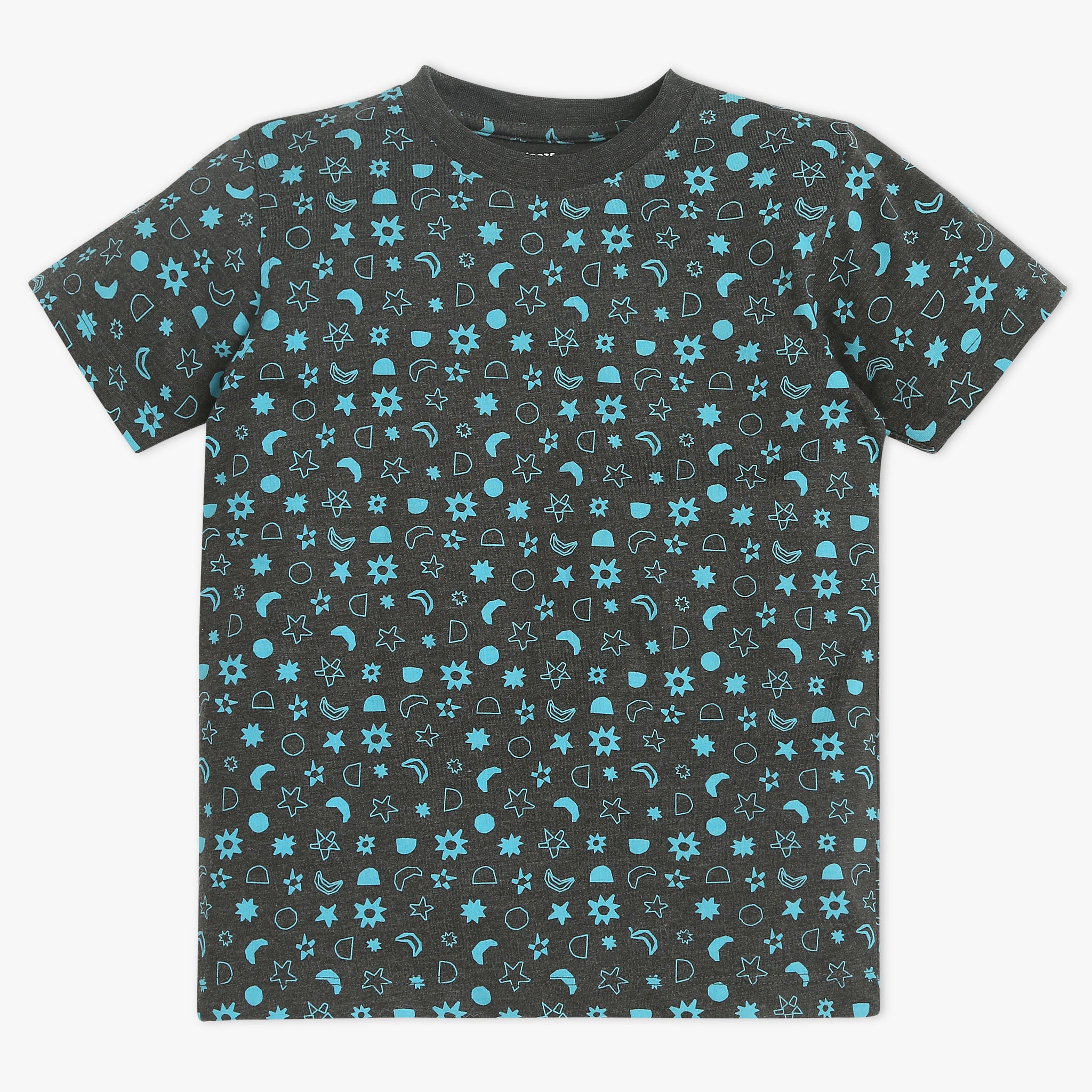 Boys Crew Neck Full Length Sleeve All Over Printed Sleepwear Set