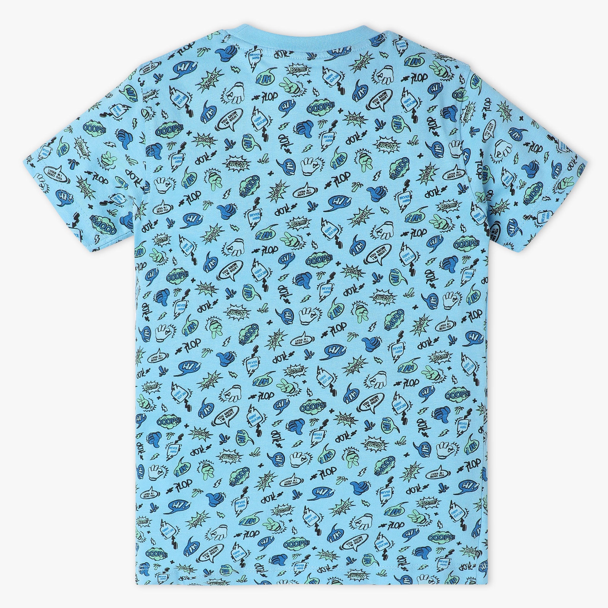 Boys Regular Fit All Over Print Crew Neck Full Sleeve T-Shirt with Trackpant Sleepwear Set