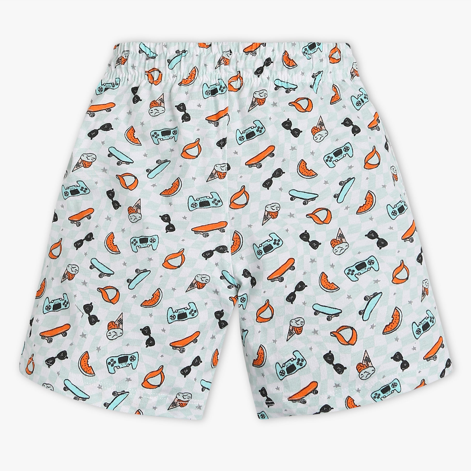 Boys Regular Fit All Over Print Crew Neck Full Sleeve T-Shirt with Trackpant Sleepwear Set