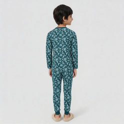Cotton Printed Full Sleeve T-Shirt with Track Pant Sleepwear Set