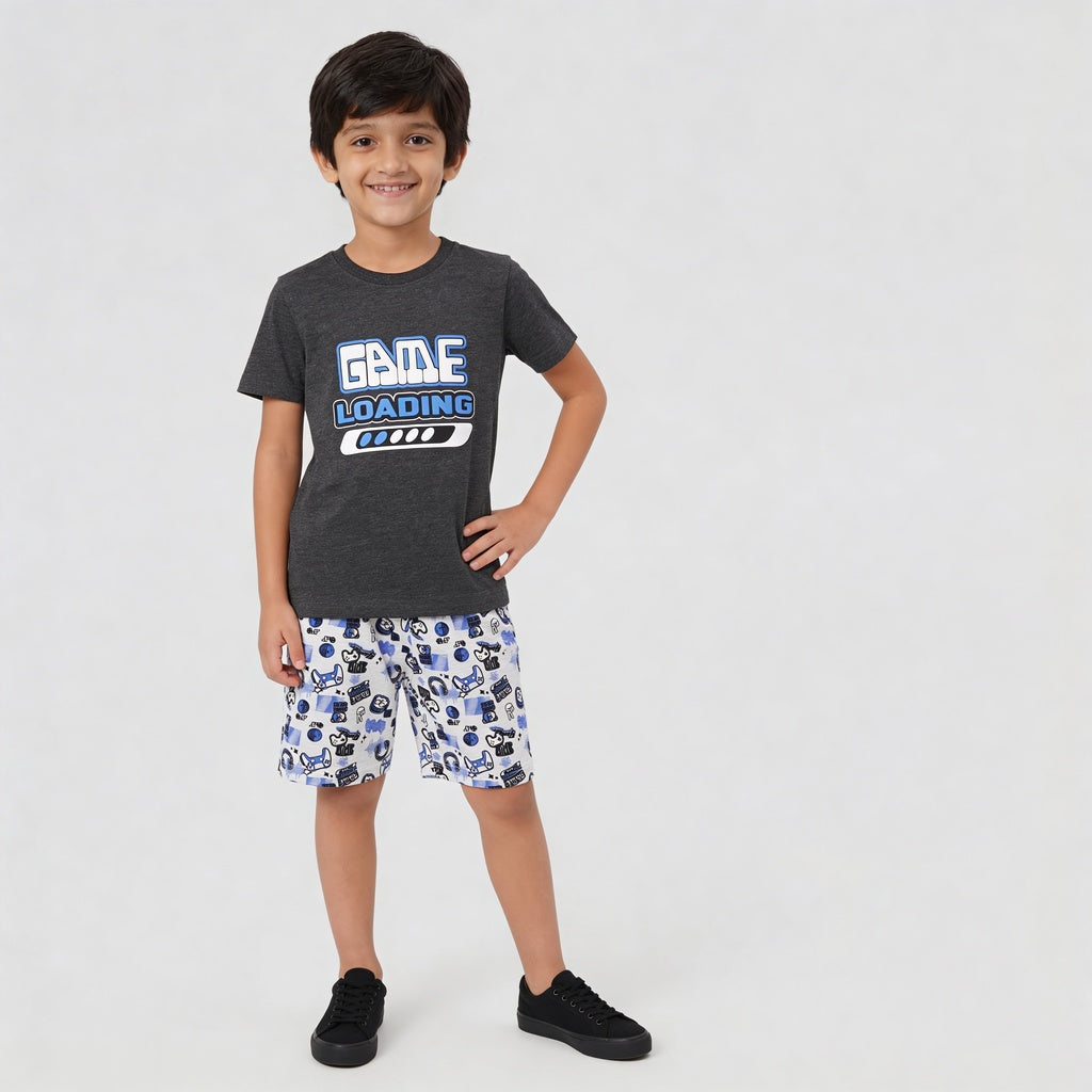 Boys Cotton T-Shirt with Shorts Sleepwear Sets