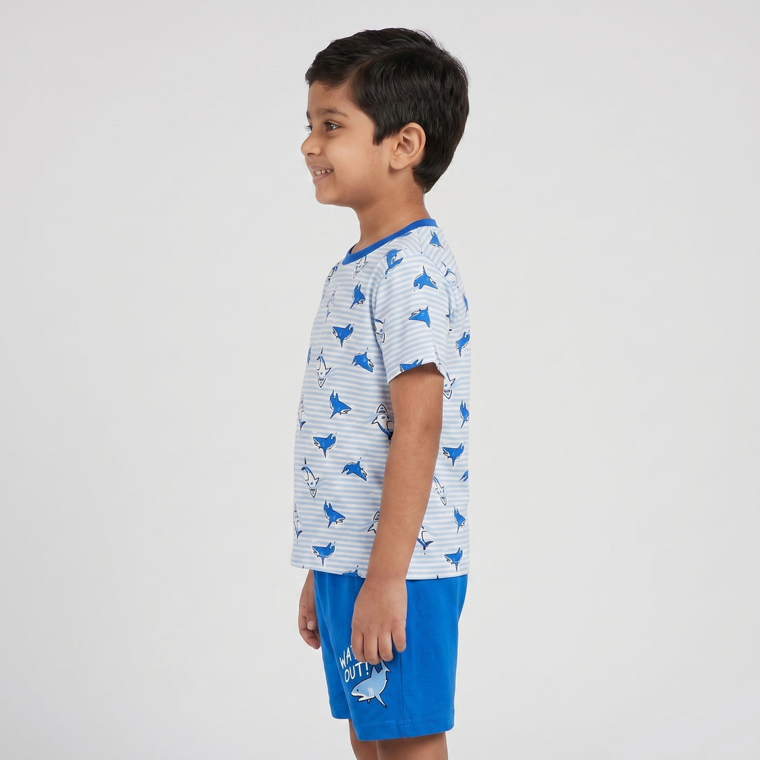 Boys Cotton Printed T-Shirt with Shorts Sleepwear Set