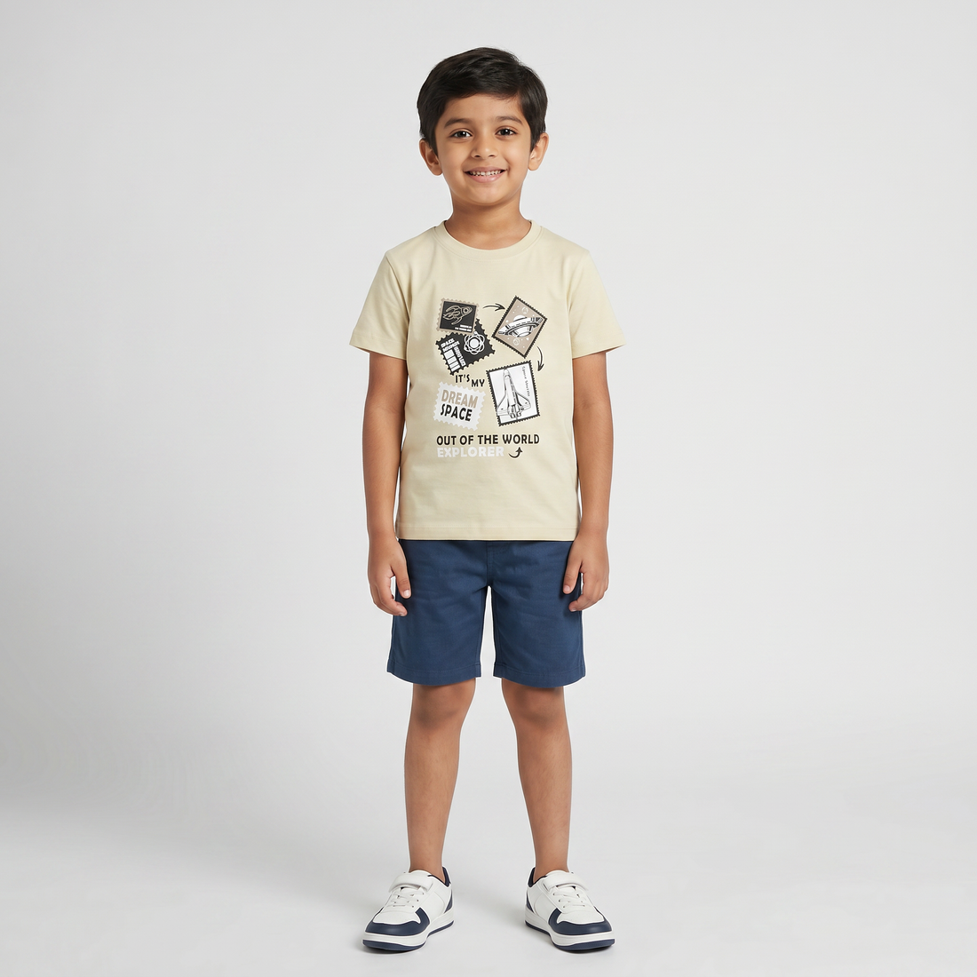 Boys Cotton Printed T-Shirt with Shorts Sleepwear Set