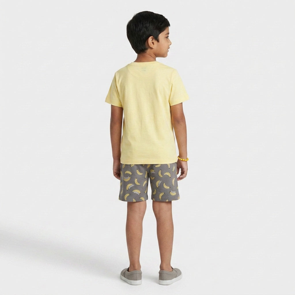 Boys Cotton Printed T-Shirt with Short Sleepwear Set
