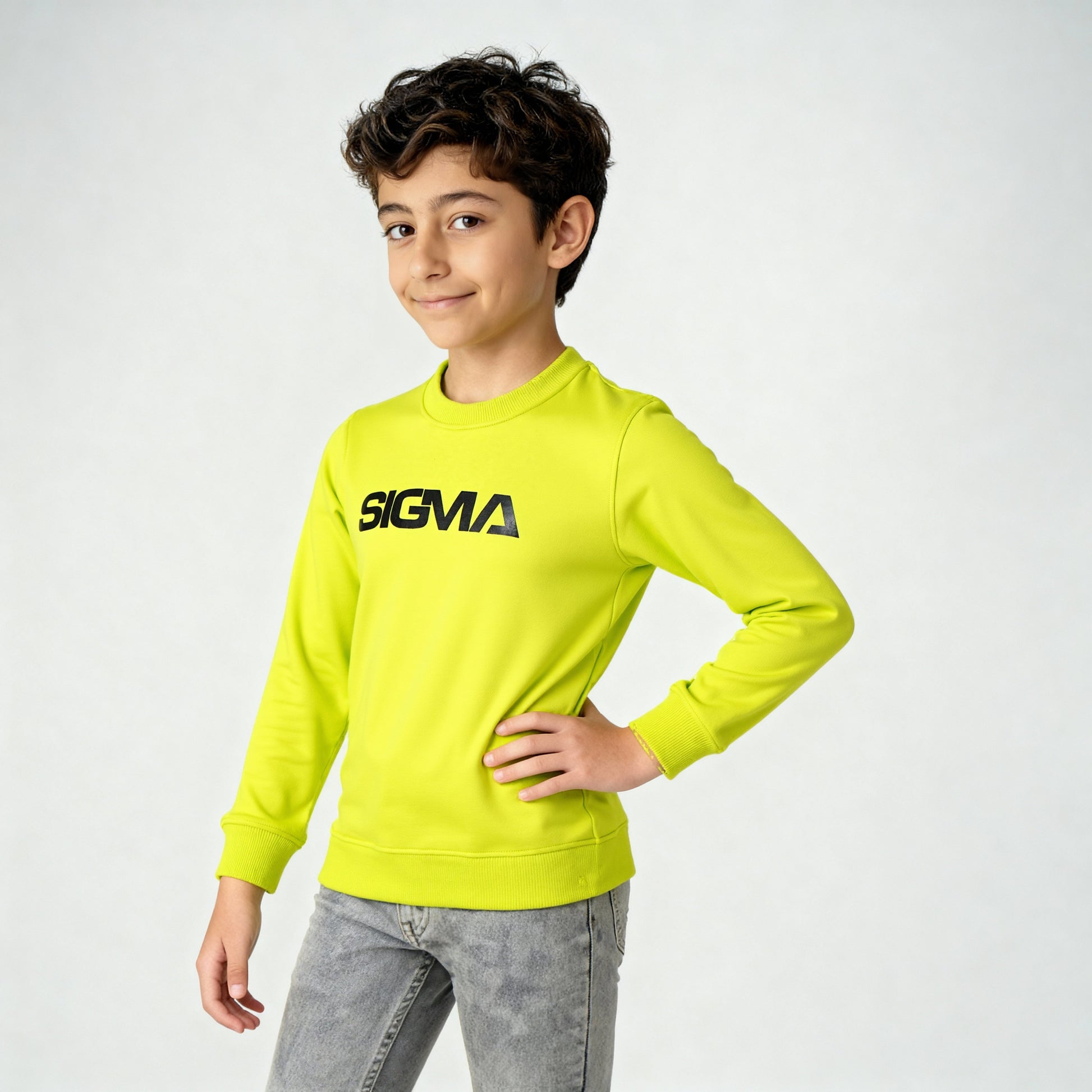 Boys Printed Crew Neck Slogan Sweat Tee