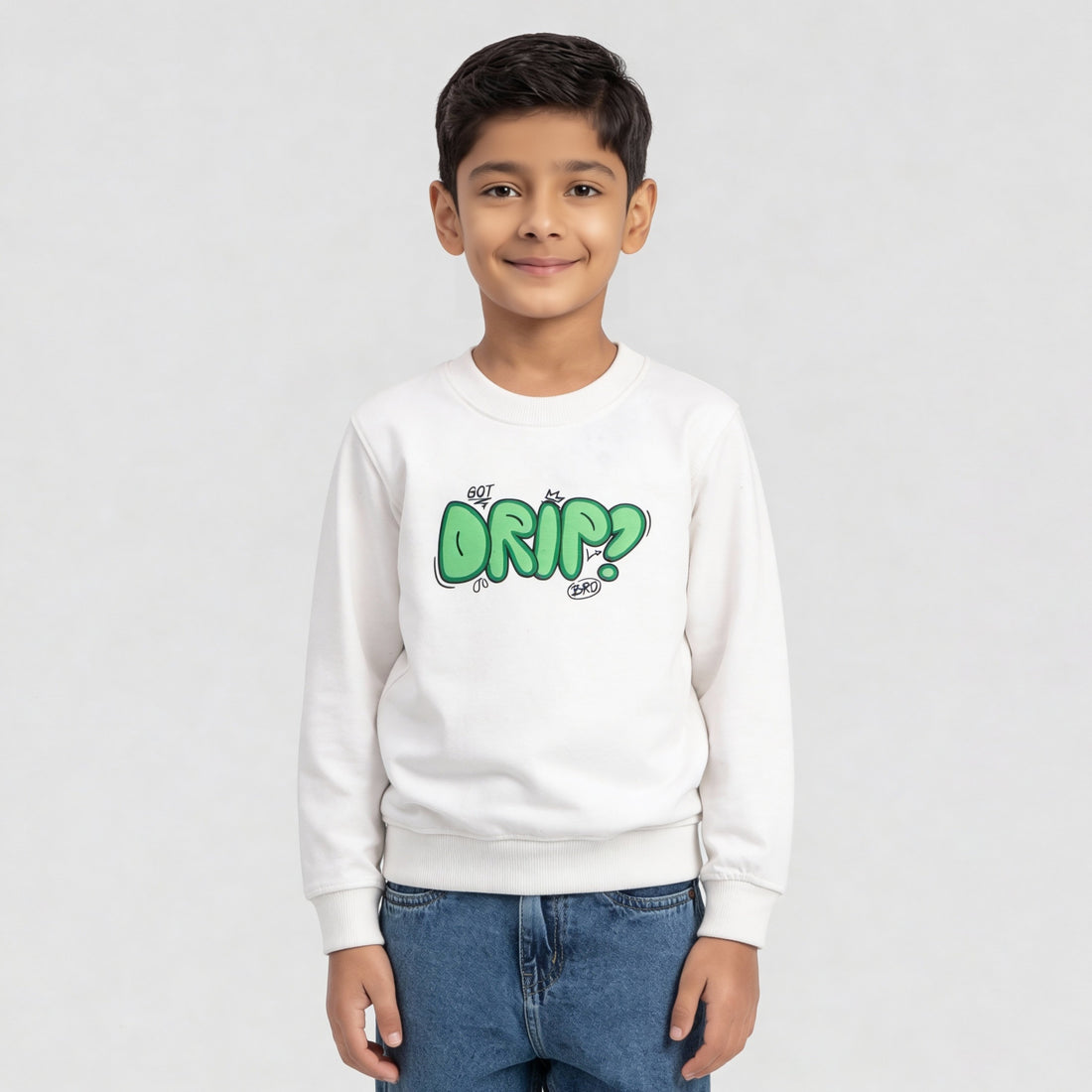 Boys Printed Slogan Sweat Tee