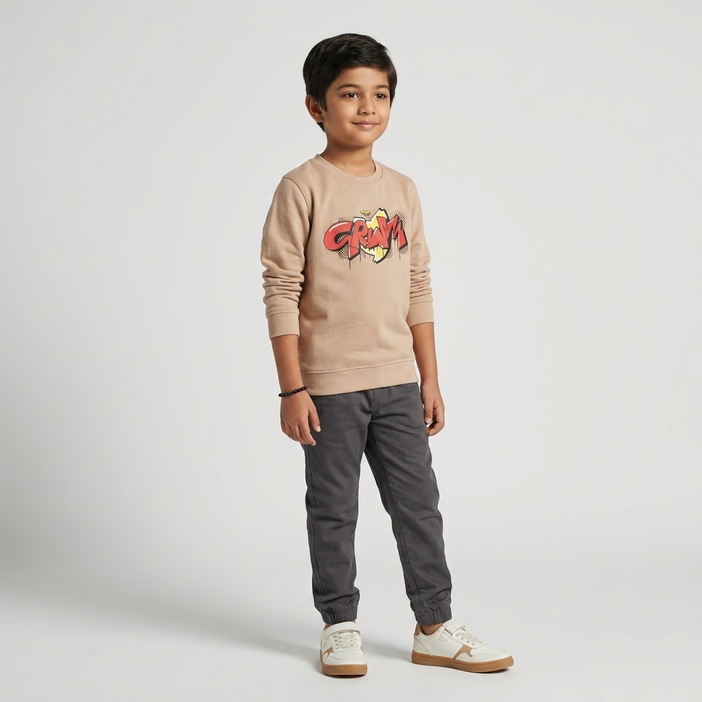 Boys Printed Slogan Sweat Tee