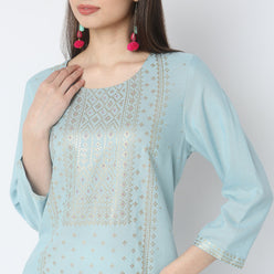 Straight Fit Printed Kurta