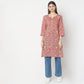 Straight Fit Floral Kurta