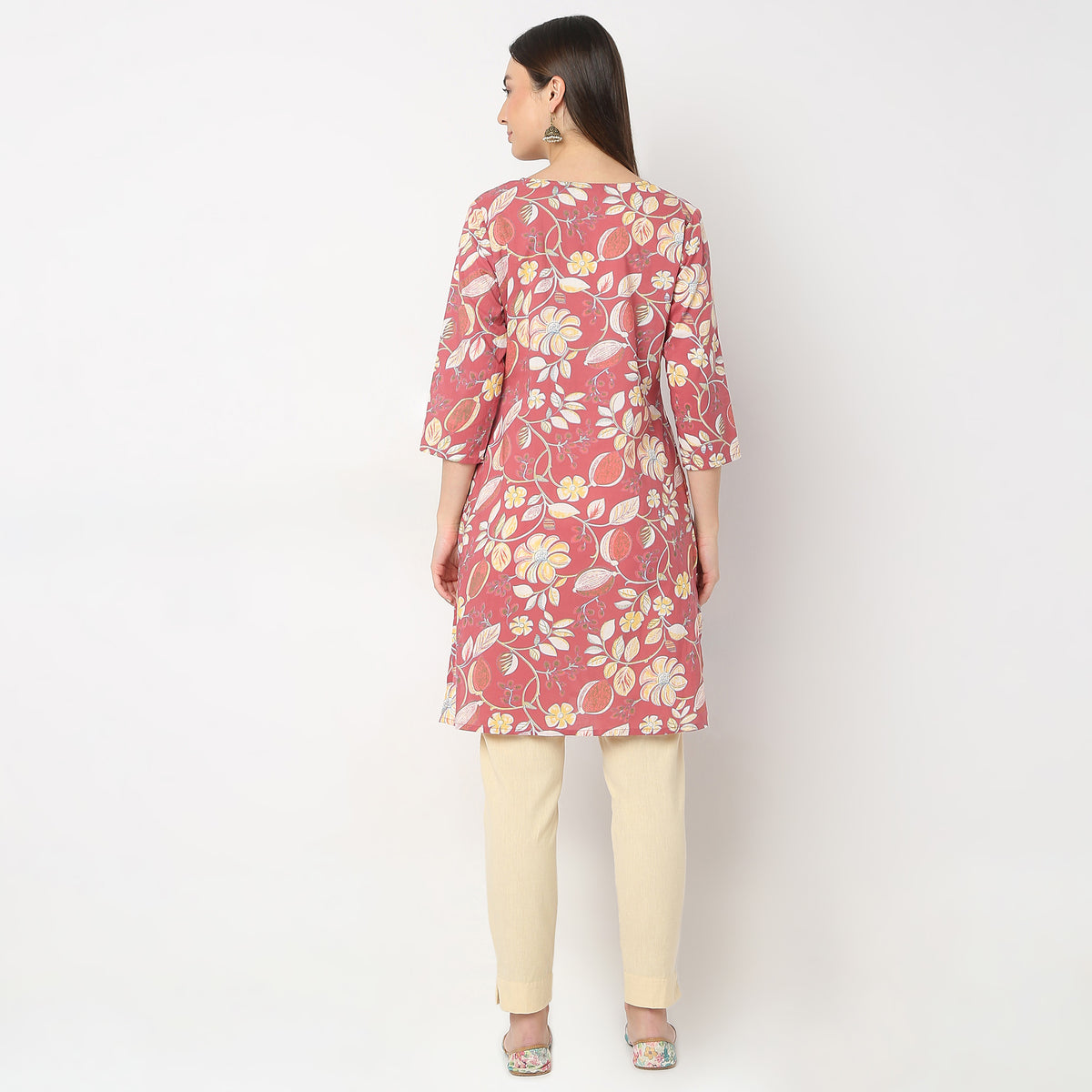 Straight Fit Floral Kurta