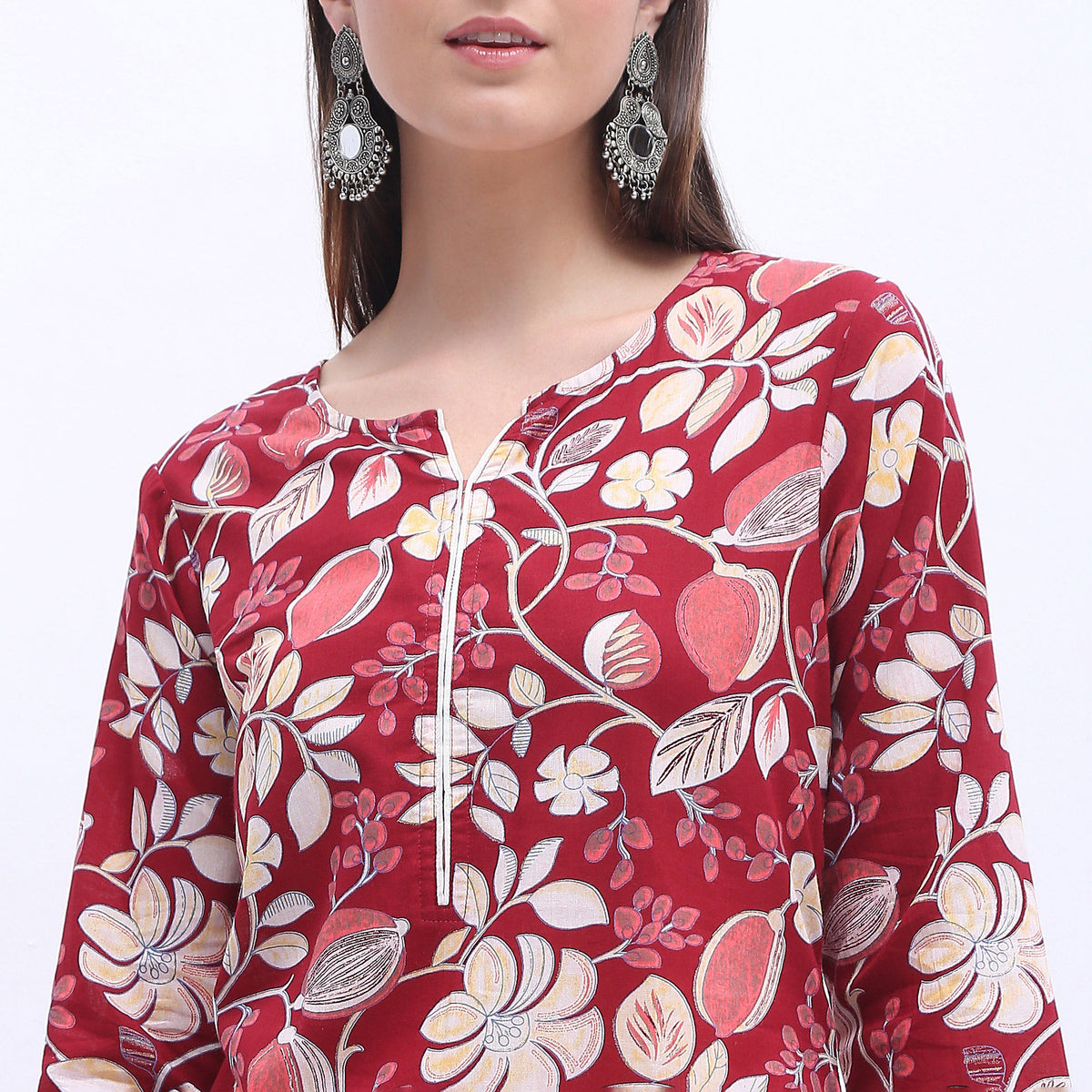 Straight Fit Floral Kurta