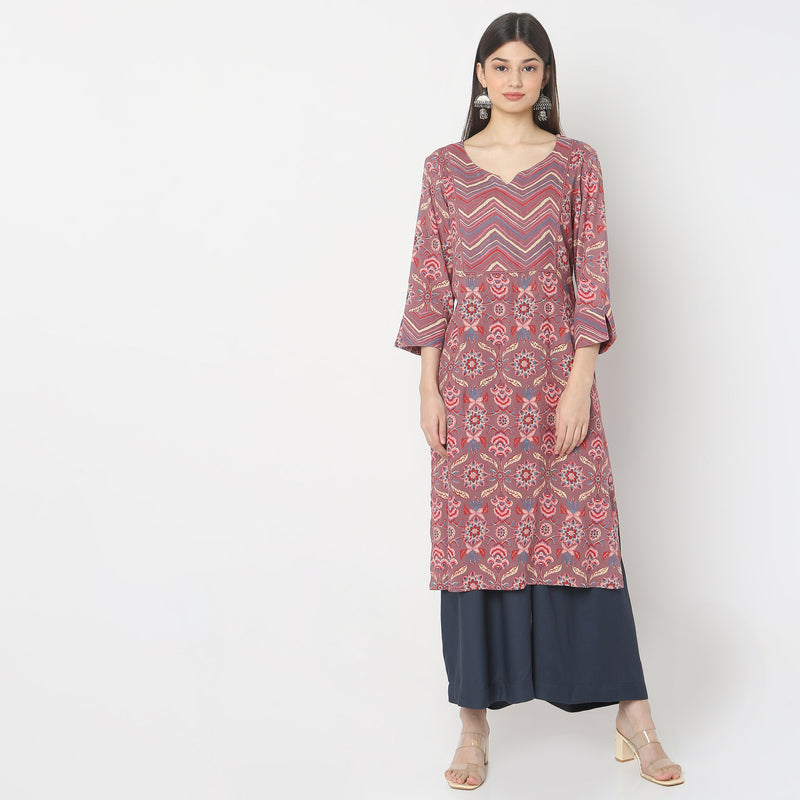 Straight Fit Printed Kurta