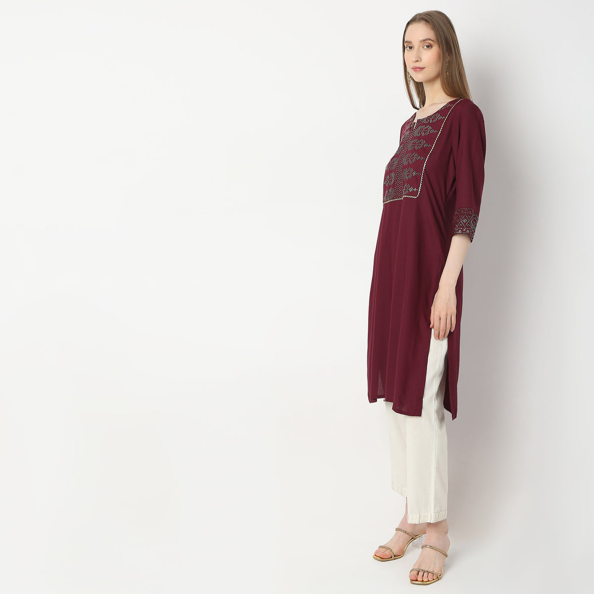 Straight Fit Solid Kurta