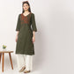 Straight Fit Embroidered Kurta