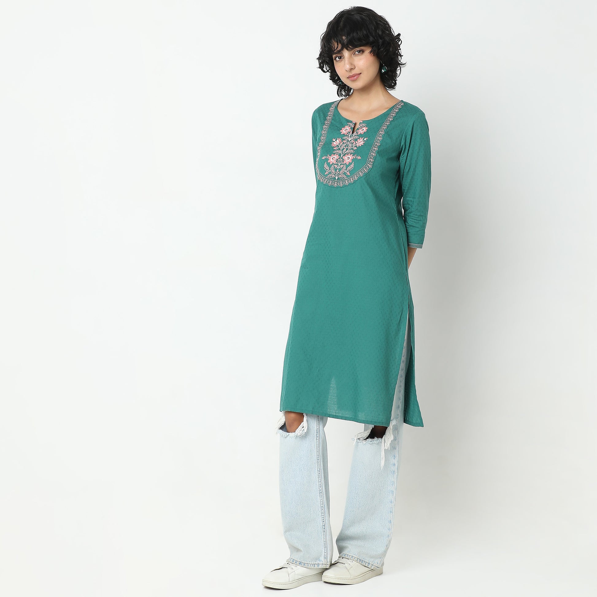 Straight Fit Solid Kurta