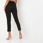 Slim Fit Solid Mid Rise Pants