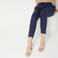 Slim Fit Solid Mid Rise Pants