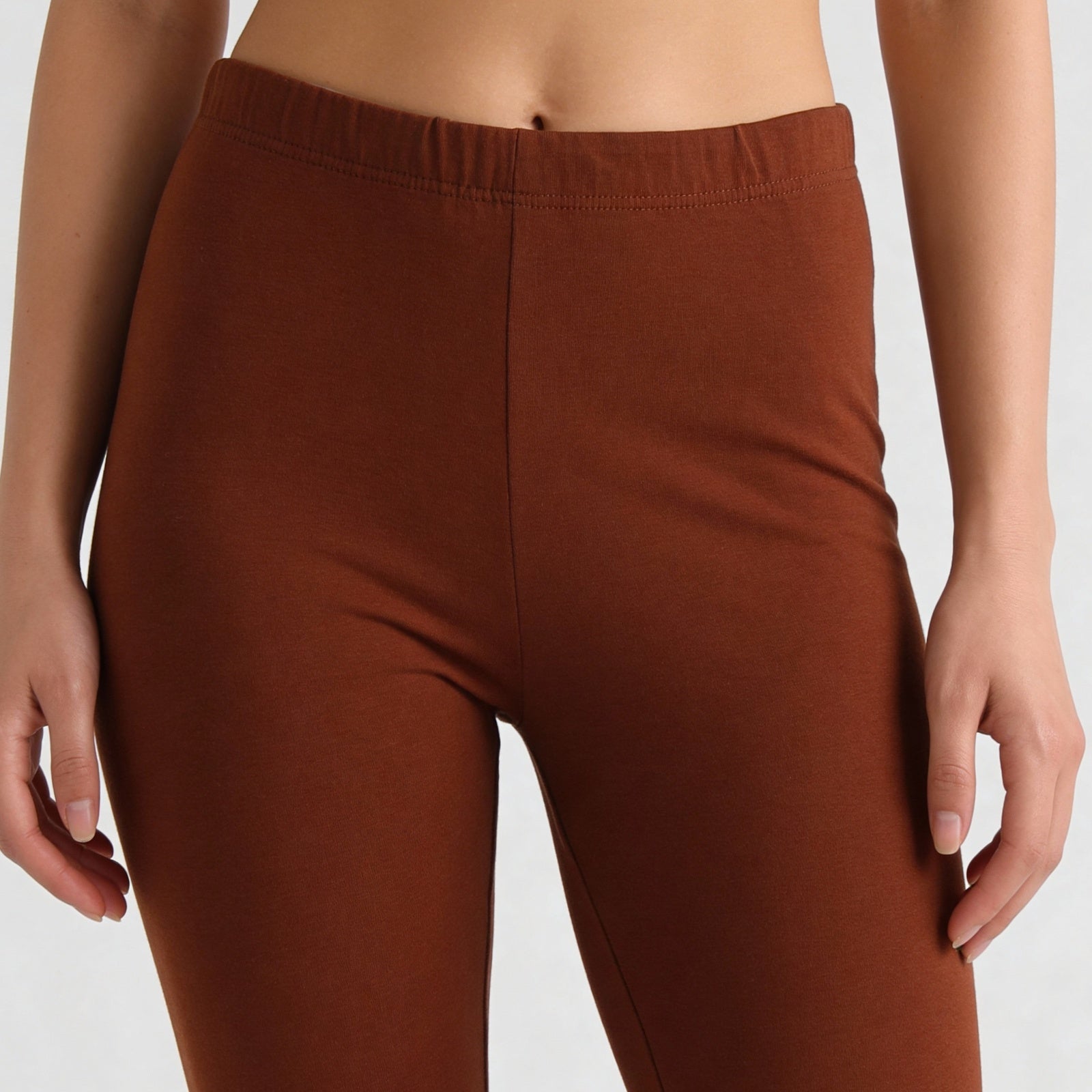 Cotton Elastane Solid Ankle Length Legging