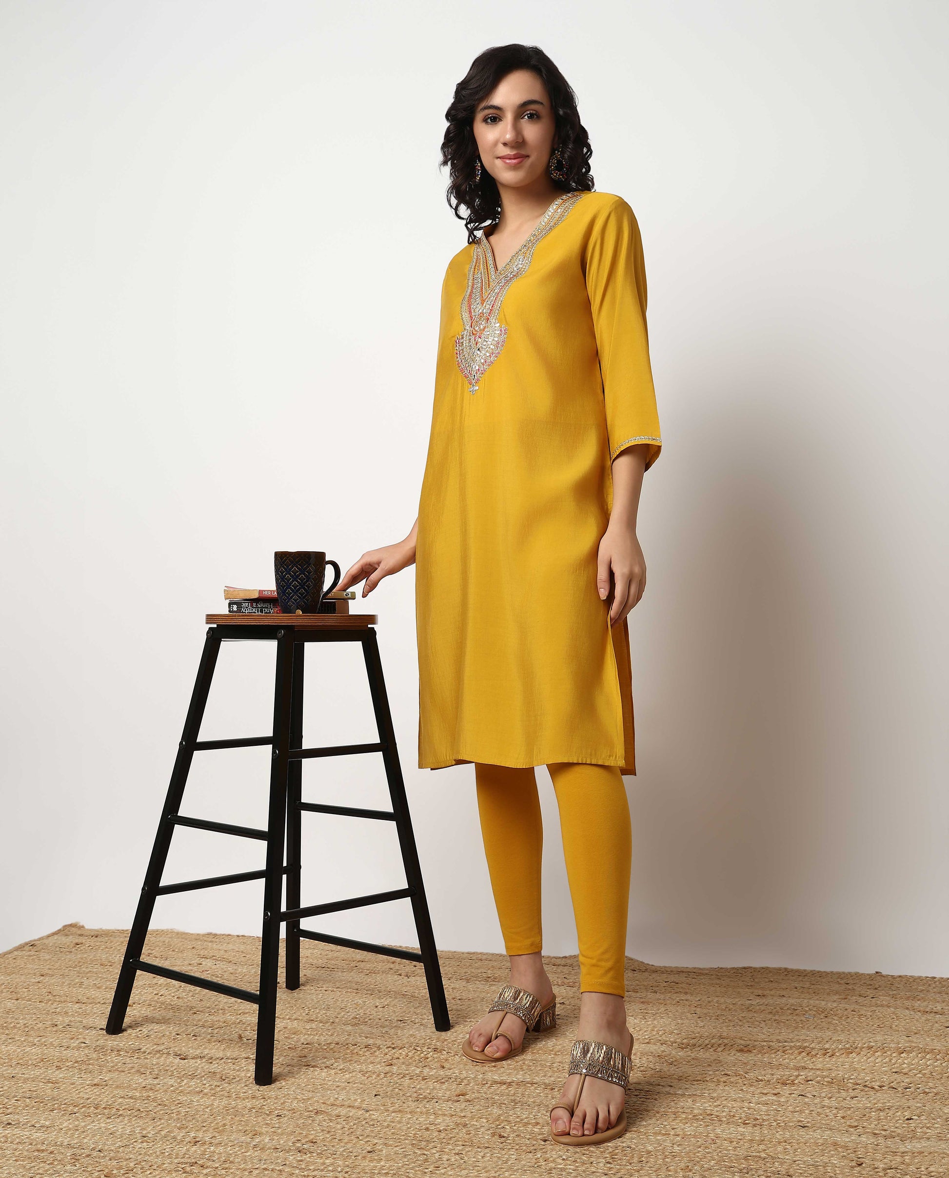 Buy Women Slim Fit Solid Ankle Length High Rise Leggings  - Style Union