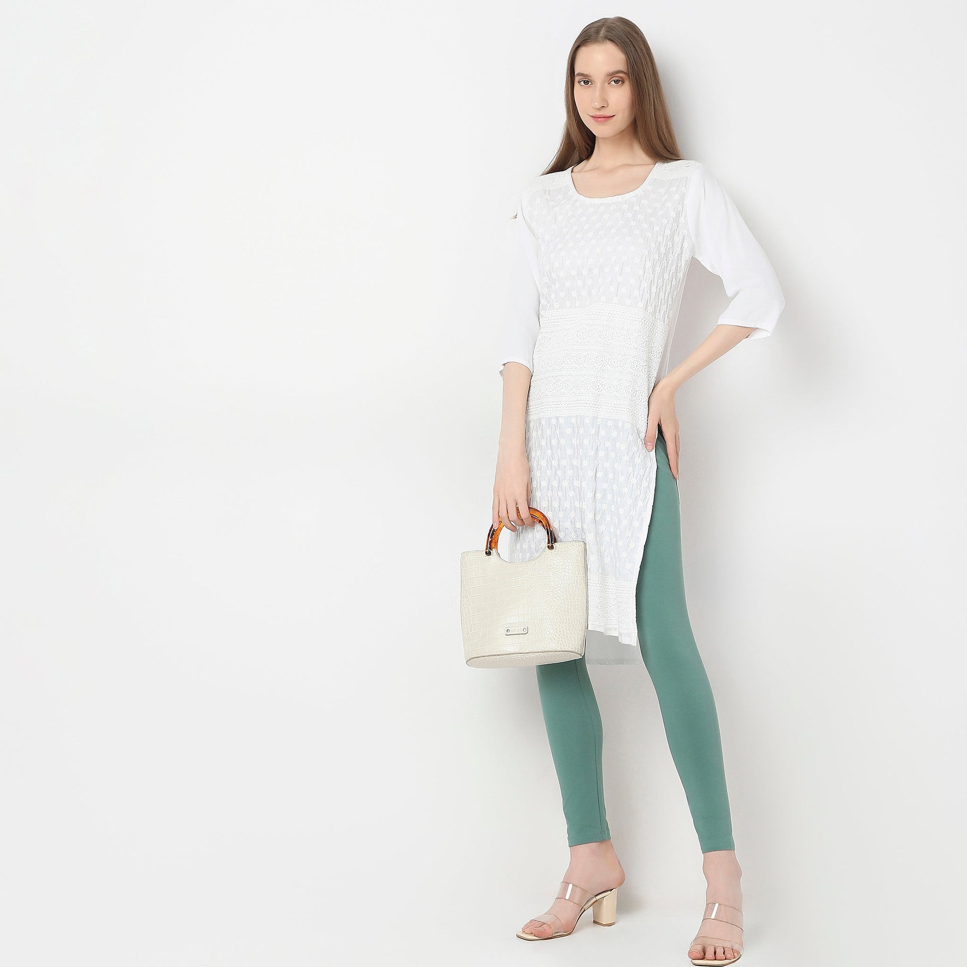 Buy Women Slim Fit Solid Ankle Length High Rise Leggings  - Style Union