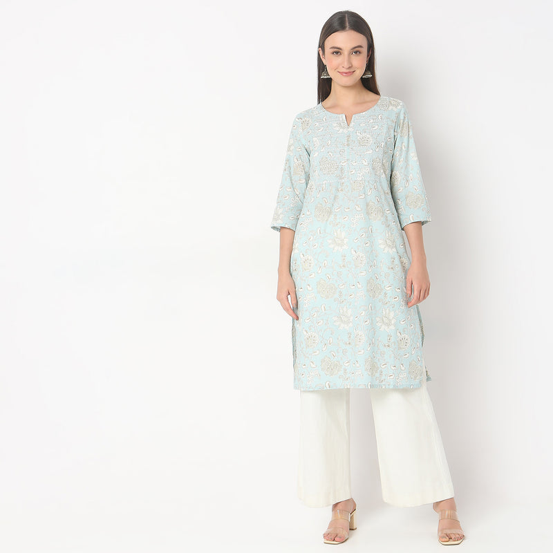 Straight Fit Printed Kurta