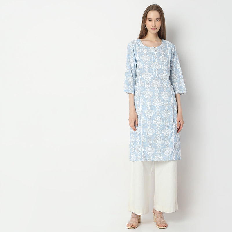 Straight Fit Printed Kurta