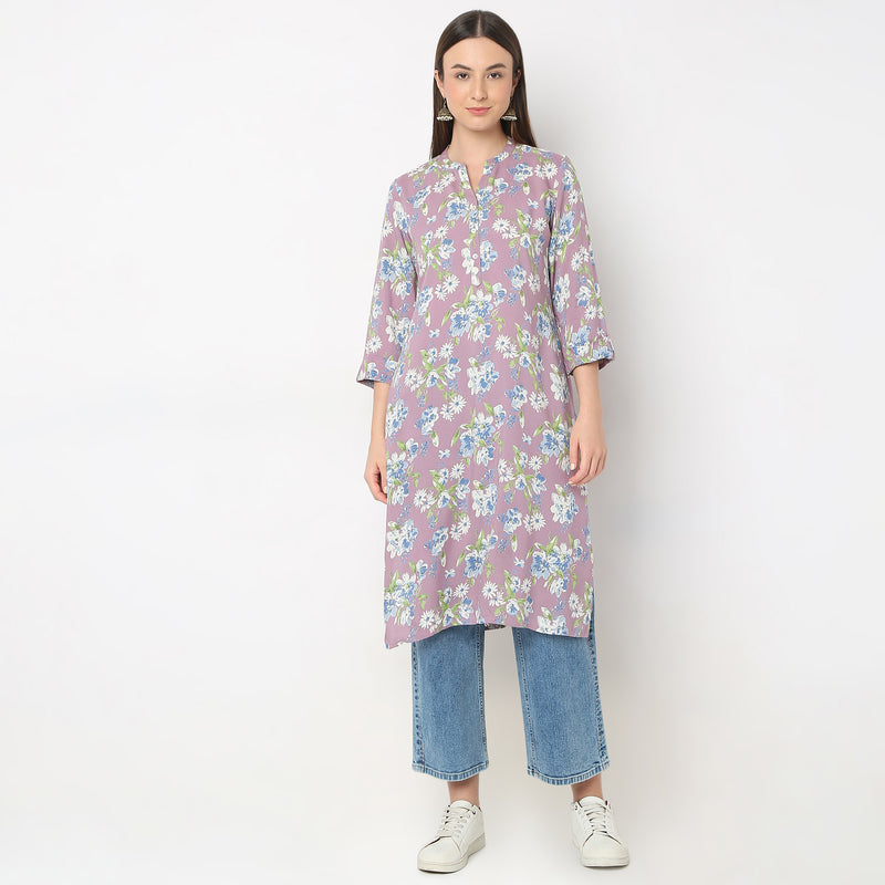 Straight Fit Printed Kurta