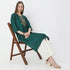 Embroidered Below Knee V-Neck Straight Fit Table Kurta