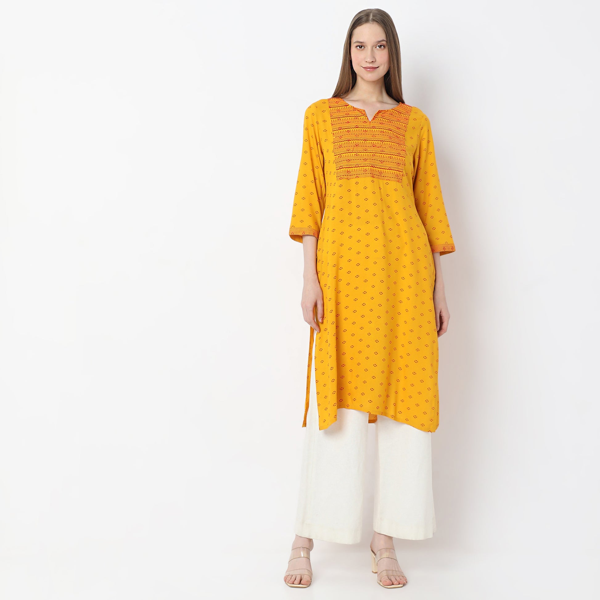 Printed Below Knee Straight Fit Table Kurta