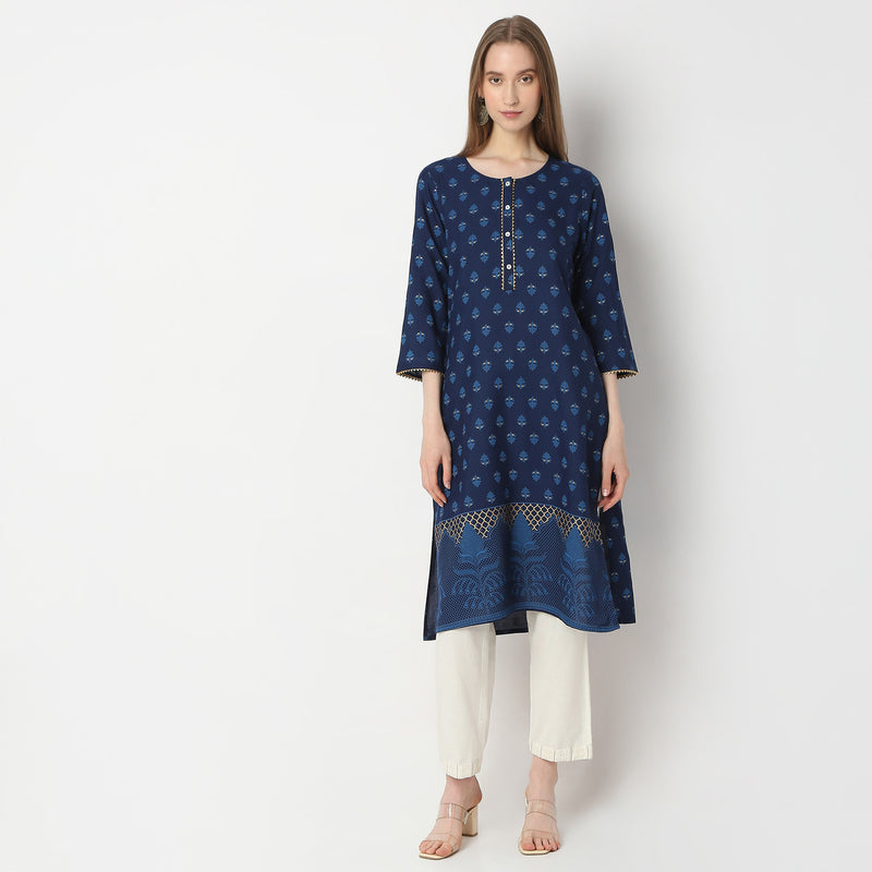 Straight Fit Printed Kurta