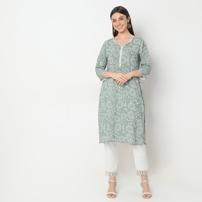 Straight Fit Printed Kurta