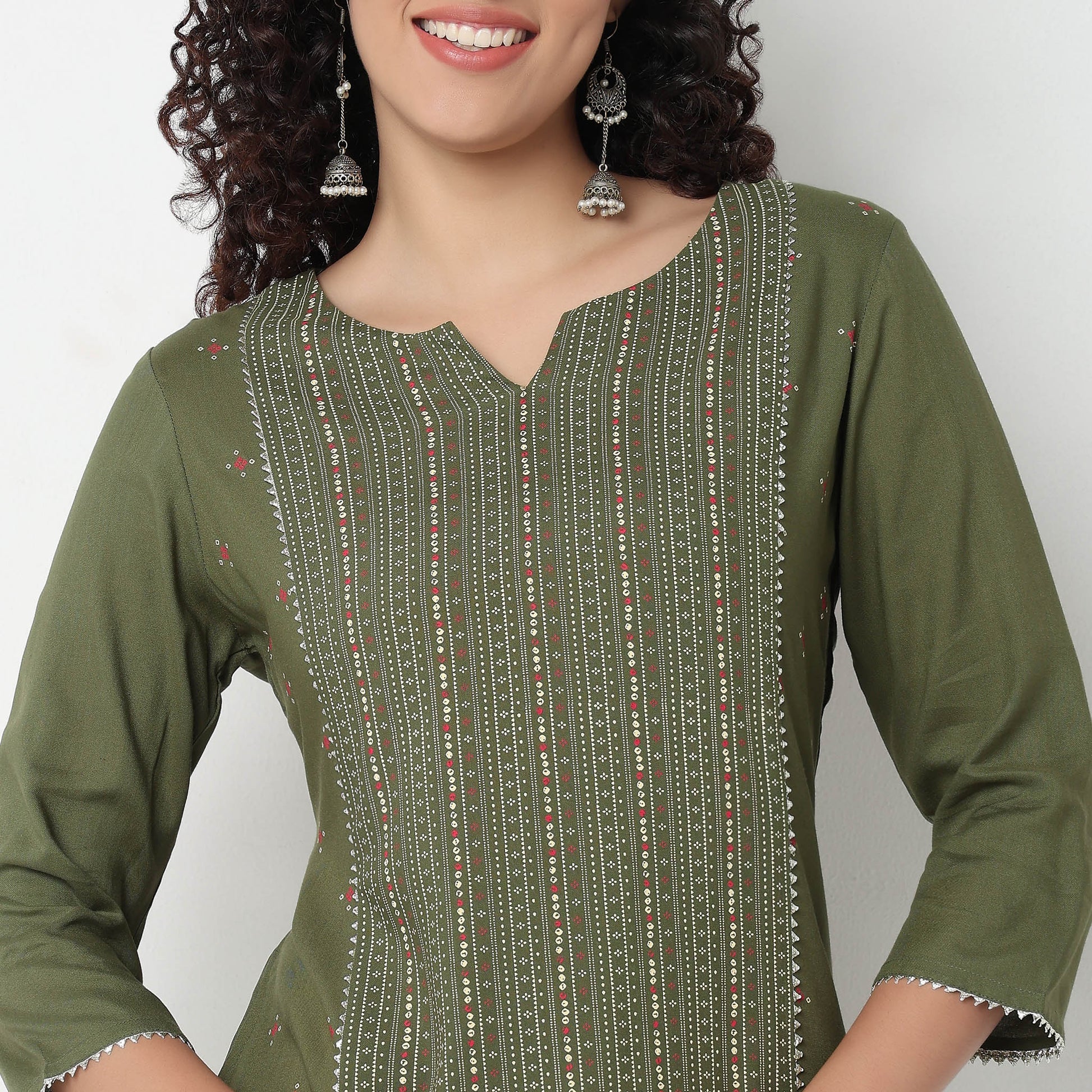 Printed Below Knee Straight Fit Table Kurta