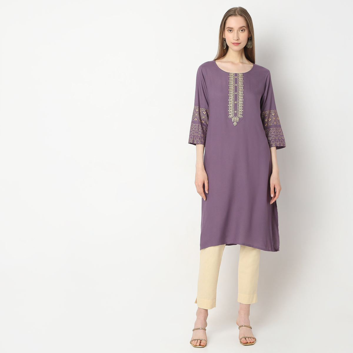 Straight Fit Solid Kurta