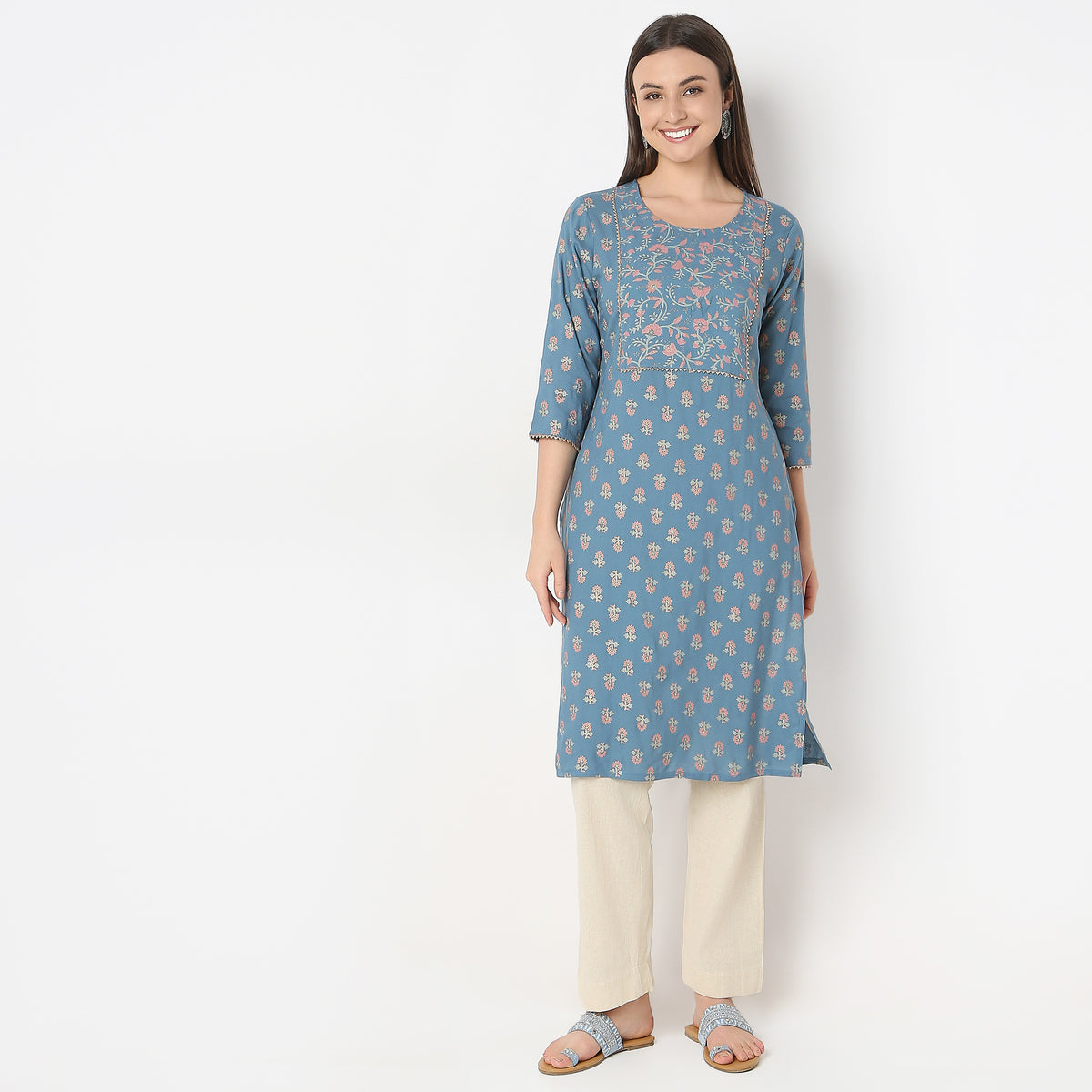 Straight Fit Printed Kurta