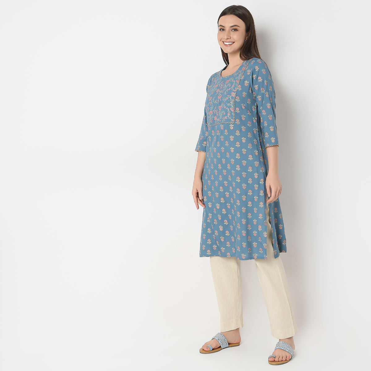 Straight Fit Printed Kurta