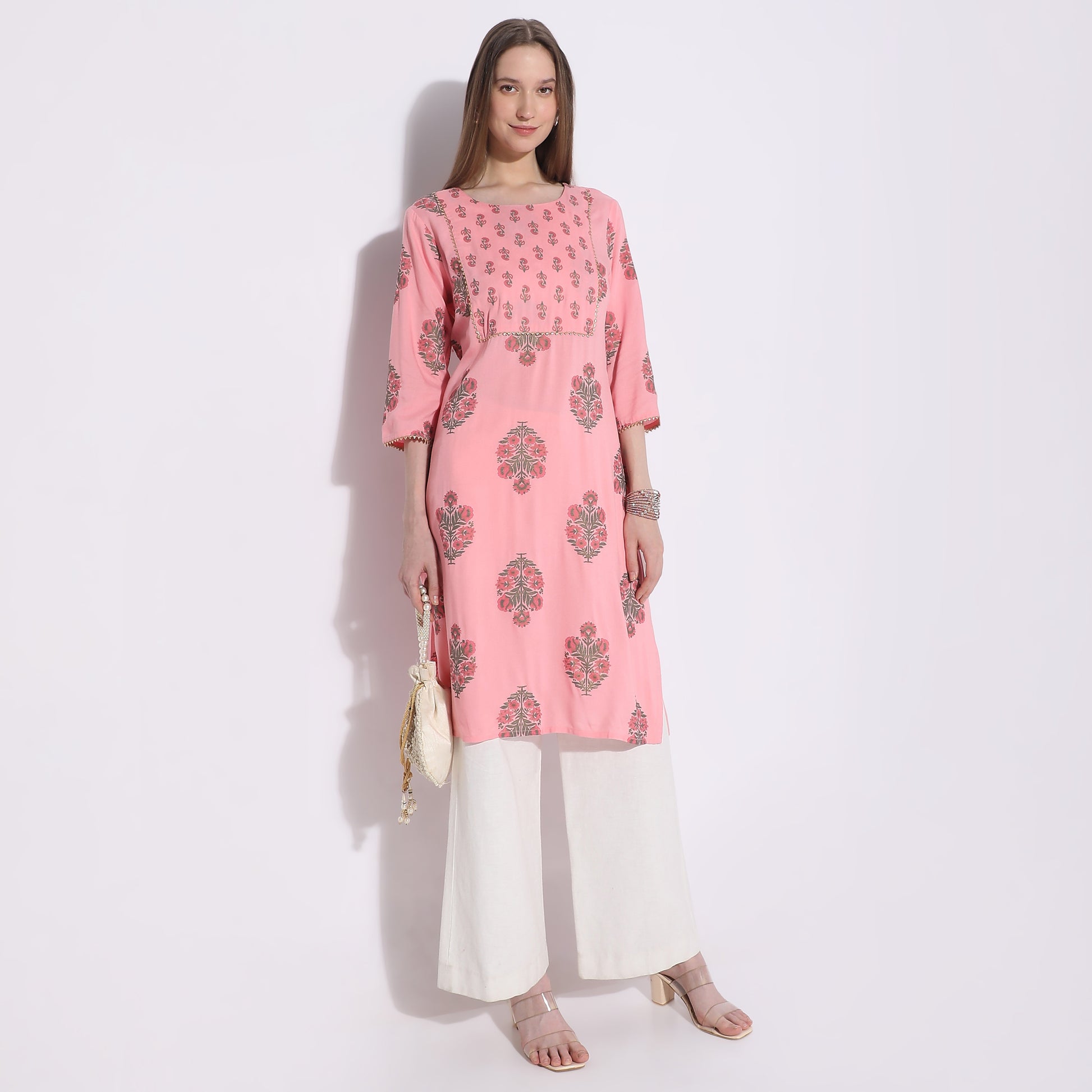 Printed Below Knee Straight Fit Table Kurta
