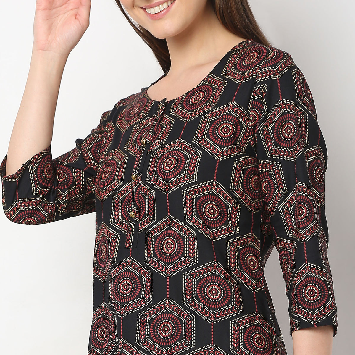 Straight Fit Printed Kurta