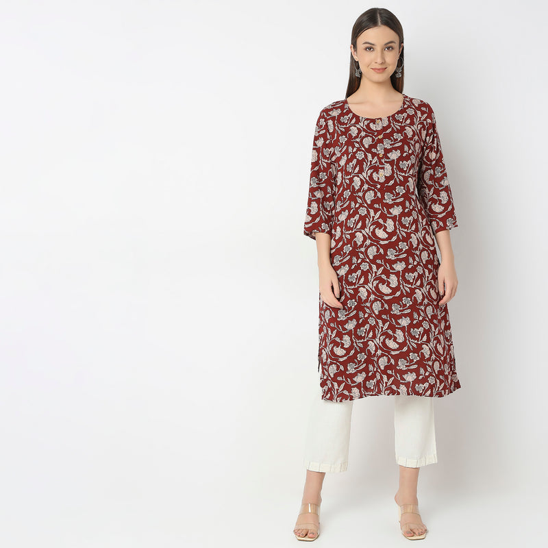 Straight Fit Printed Kurta