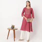 Embroidered Below Knee Length Straight Table Kurta