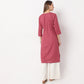Embroidered Below Knee Length Straight Table Kurta