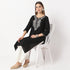 Embroidered Below Knee Length Straight Table Kurta
