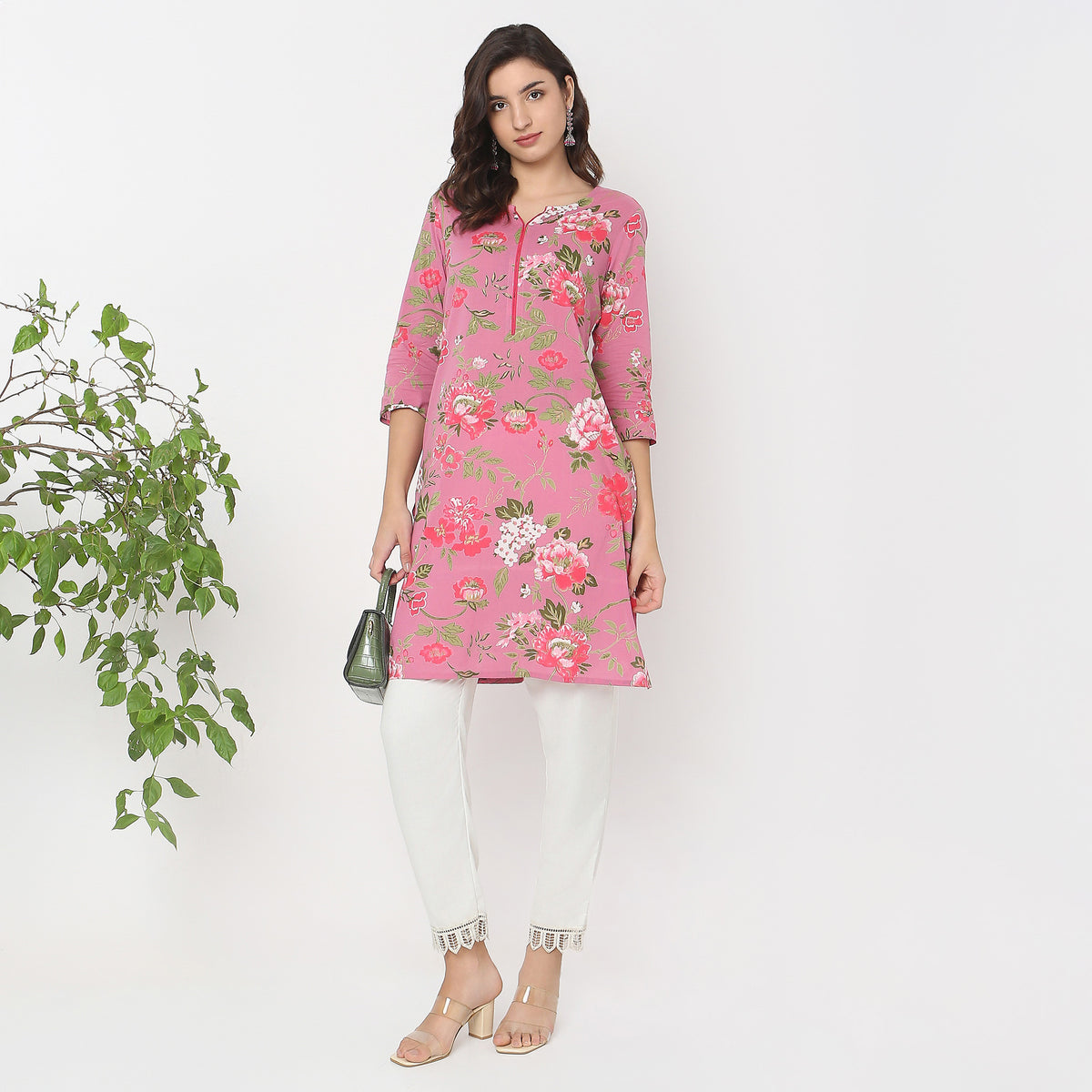 Straight Fit Floral Kurta